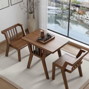 Wujin Wood Balcony Table and Chair Set Three-PieceCombo