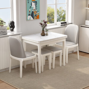 Stone Slab Folding Dining Table for Small Households