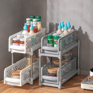 Foldable multifunctional kitchen shelf storage drawer organizer