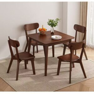 Solid wood dining table for home use, square-shaped for living room