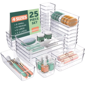 Transparent plastic drawer set