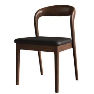Solid Wood Dining Chair with Mid-Century Modern Minimalist Lounge Backrest