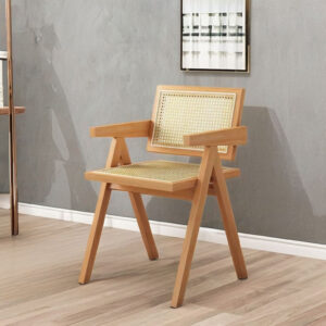 Modern Scandinavian style leather dining chair