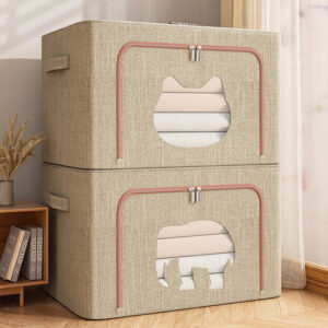 High-quality waterproof fabric storage box for home use (linen)