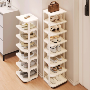7/8-tier shoe rack with reinforced plastic board, multi-layered design