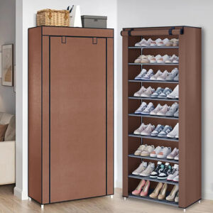 10 layer dust-proof shoe rack with non-woven shoe storage cabinet