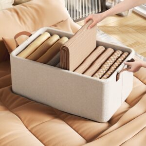Large-capacity Washable Cotton-Linen Storage Box Foldable Rectangular Fabric Laundry Basket