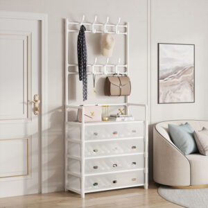 5-layer jacket and shoe rack, with dust-proof shoe box