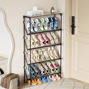 5/6 layer ultra-thin storage shoe rack bracket, plastic spray metal vertical