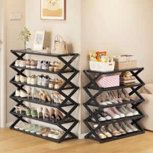 Modern X-shaped metal shoe rack bracket with multiple foldable layers