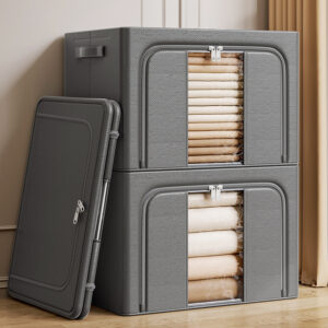 Large capacity foldable quilt storage bag, thickened fabric square storage box