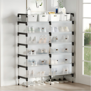Hot selling double row 6-layer dust-proof shoe rack bracket, detachable