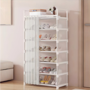 6/7/8 layer galvanized steel pipe Oxford cloth shoe rack dustproof