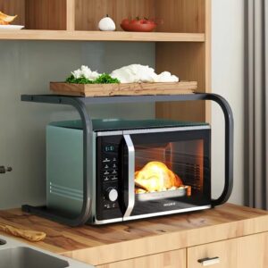 Customized single-layer kitchen storage rack, fixed carbon steel microwave oven rack, simple countertop shelf