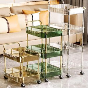 Four layer floor standing mobile cart storage rack