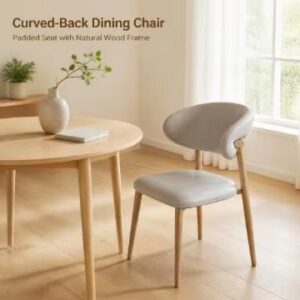 Modern Nordic designer solid wood dining chairs, luxurious PU backrest, environmentally friendly warehouse, family restaurant, apartment use