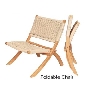 Maple Wood Woven Rope Folding Chair