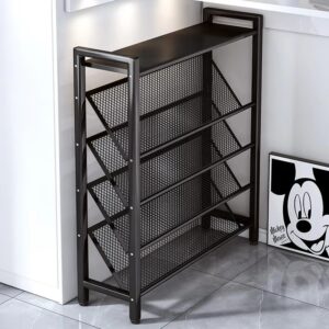 5-layer ultra-thin modern style metal mesh shoe rack
