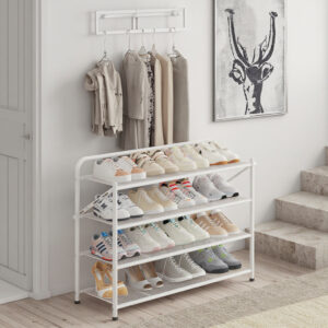 3/4 layer metal mesh foldable shoe storage rack, foldable shoe rack bracket