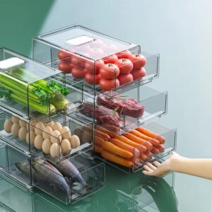 Transparent Plastic Kitchen Vegetable Food Drawer Storage Organizer