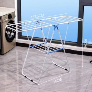 M-sized wing shaped metal foldable clothing and diaper rack double-layer
